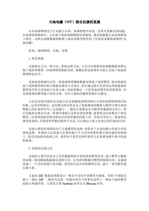 大地电磁(MT)联合反演的发展