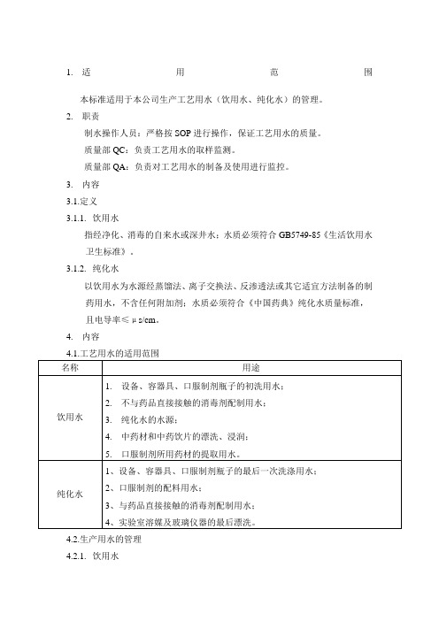 水质管理程序