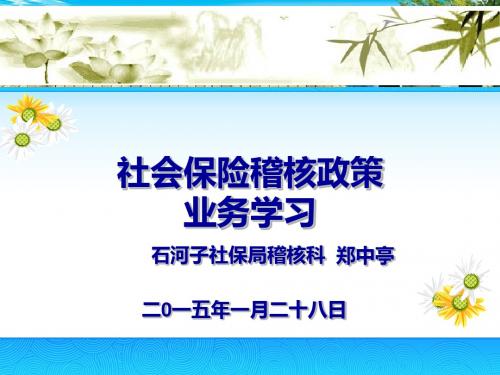 社会保险稽核知识岗前培训