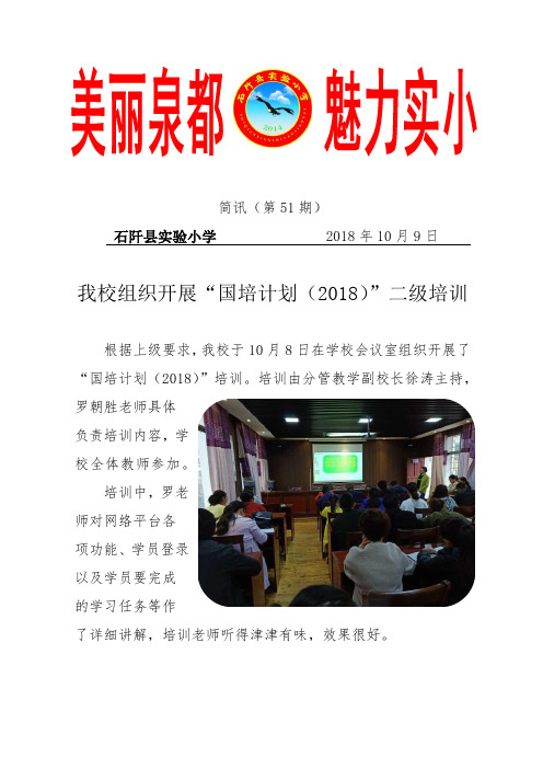 实验小学国培计划培训简报