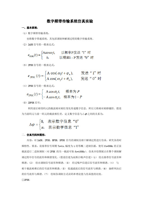 通信原理_数字频带传输系统仿真实验