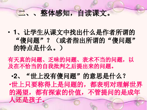 九年级语文世上没有傻问题2(PPT)2-1