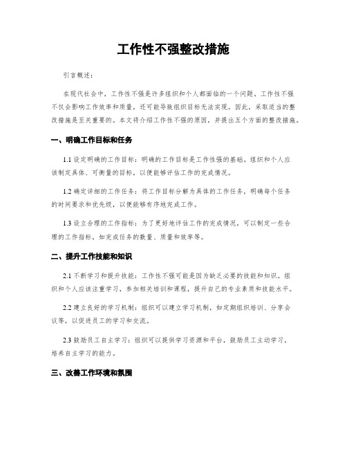 工作性不强整改措施