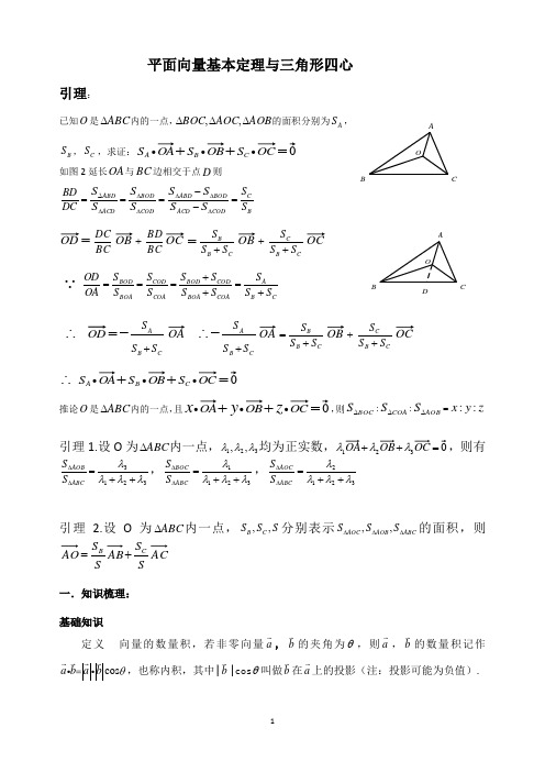 平面向量与三角形四心问题老师