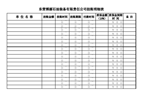 挂账明细
