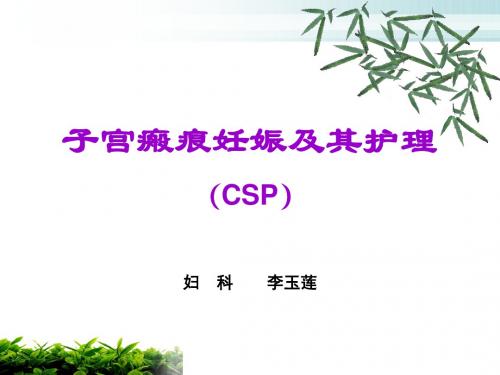【精选】子宫切口妊娠的护理查房