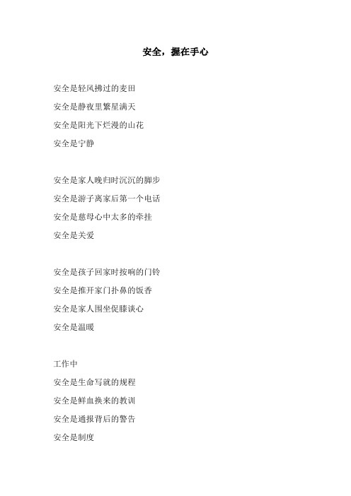 安全,握在手心