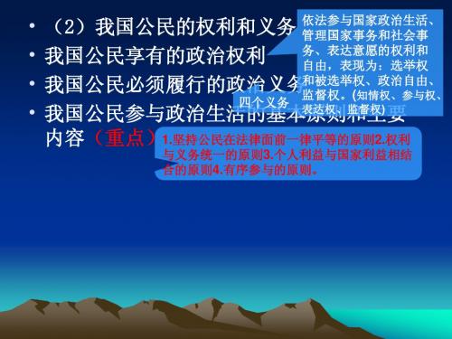 参与政治生活的基础和准则