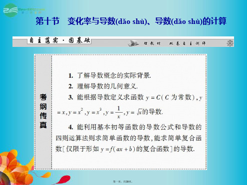 高三数学一轮复习 第二章 第十节 变化率与导数、导数的计算课件 理 新人教A版 