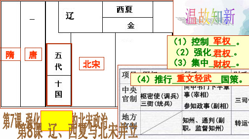 北师大版-历史-七年级下-北师版新版七下第8课 辽、西夏与北宋并立 探究型课件(25张)