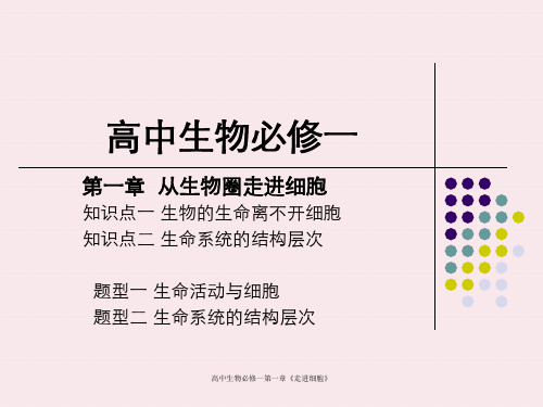 高中生物必修一第一章《走进细胞》
