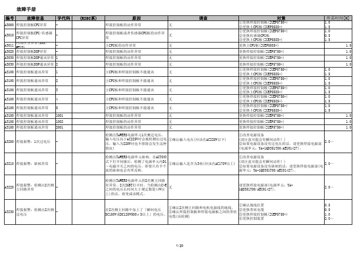 松下机器人故障手册