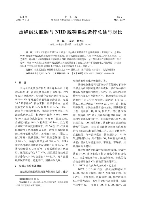 热钾碱法脱碳与NHD脱碳系统运行总结与对比