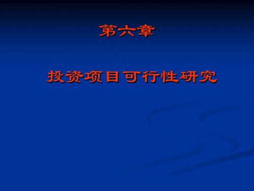 第六章投资项目可行性研究ok-PPT精品文档