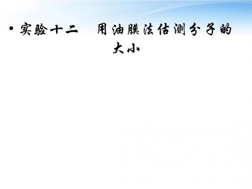 高考物理 用油膜法估测分子的大小课件