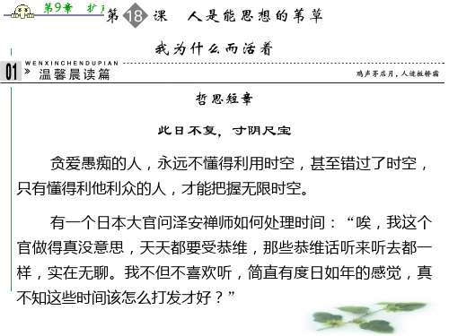 高二语文同步课件： 4-3人是能思想的苇草 苏教必修5