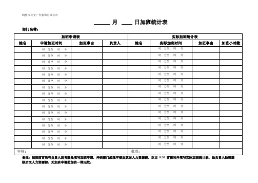 加班申请及统计表