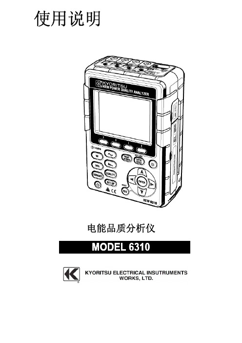 电能品质分析仪 MODEL 6310 使用说明书