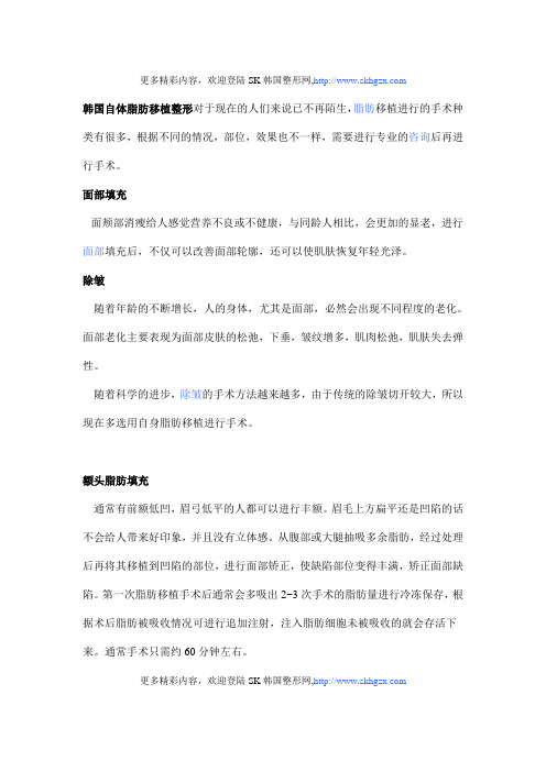韩国自体脂肪移植