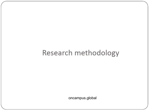 Research methodology教学内容