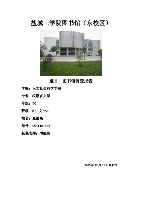 图书馆调查报告