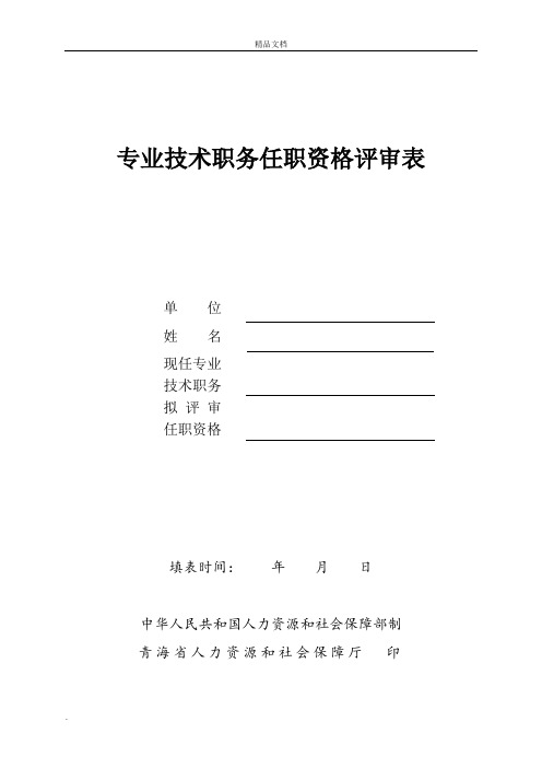 专业技术职务任职资格评审表(高级)