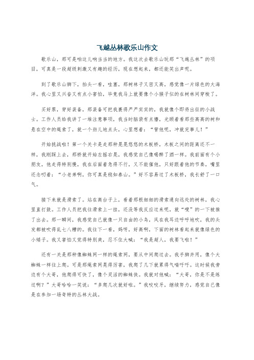 飞越丛林歌乐山作文