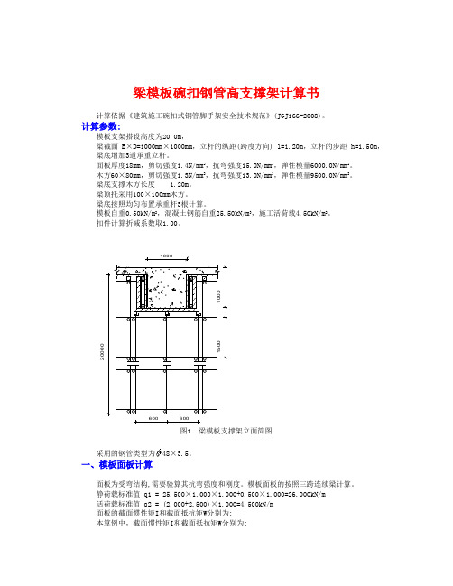 梁模板支架计算pkpm