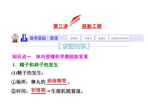 【导与练】2015高考(安徽专用)一轮复习 选修3 现代生物科技 第3讲 胚胎工程