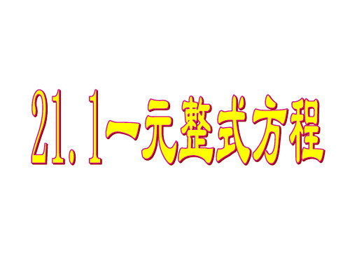 21.1 一元整式方程 课件(13张ppt)