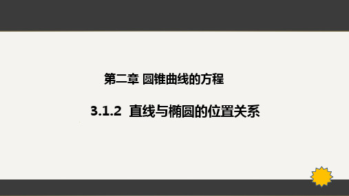 椭圆的简单几何性质(3) 直线与椭圆位置关系 课件高二上学期数学人教A版(2019)选择性必修第一册