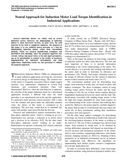扭矩电机控制Neural_Approach_for_Induction_Motor_Load_Torque_Identification_in