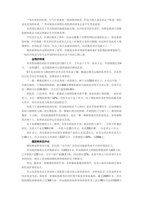 石正林：西双版纳橡胶林,效益与生态悖论
