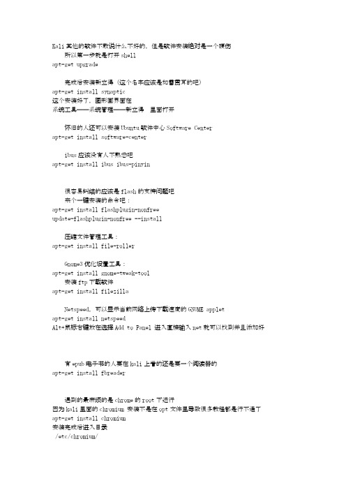 kali一些基础安装总结