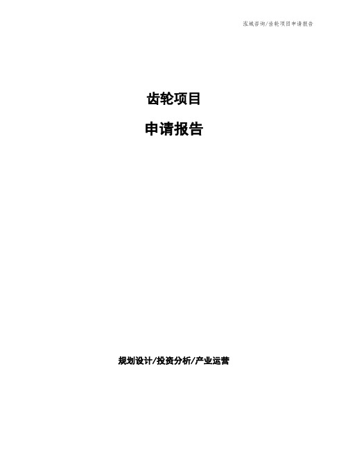 齿轮项目申请报告
