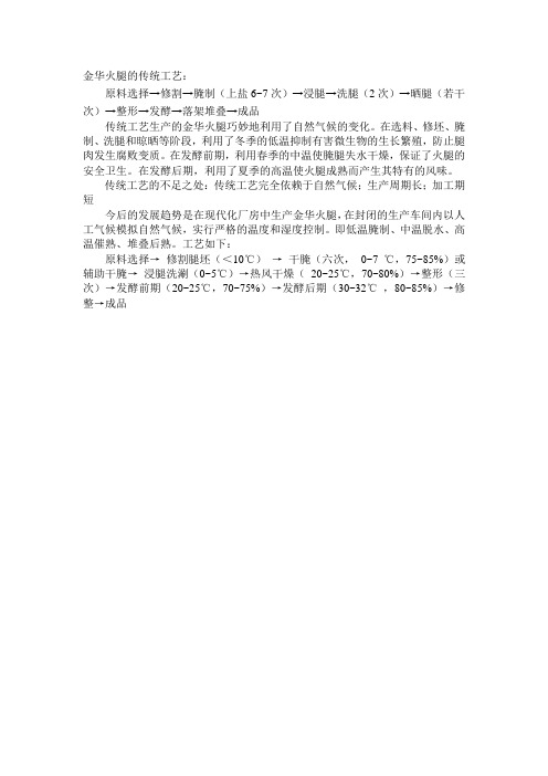 金华火腿的加工工艺