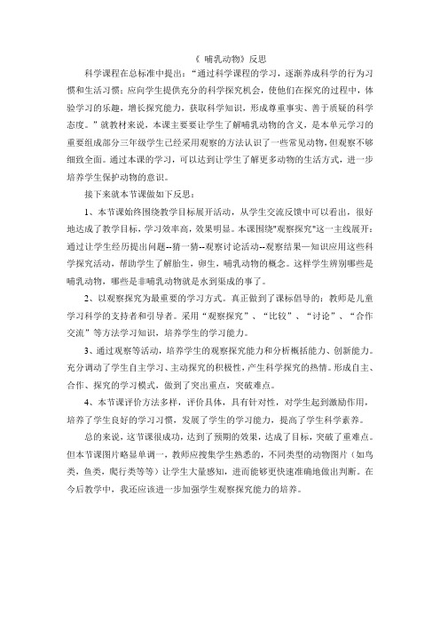 哺乳动物反思