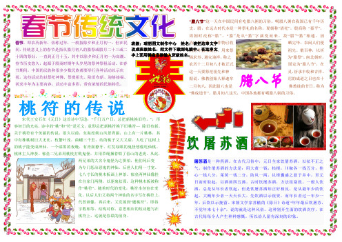 春节传统文化1890A3新年春节电子小报成品欢度春节手抄报模板新年快乐电子简报小学生传统节日板报