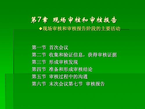 第7章审核报告