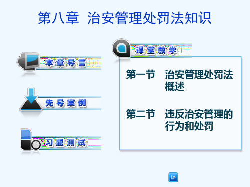 课件 法律基础知识 第八章 治安管理处罚法知识