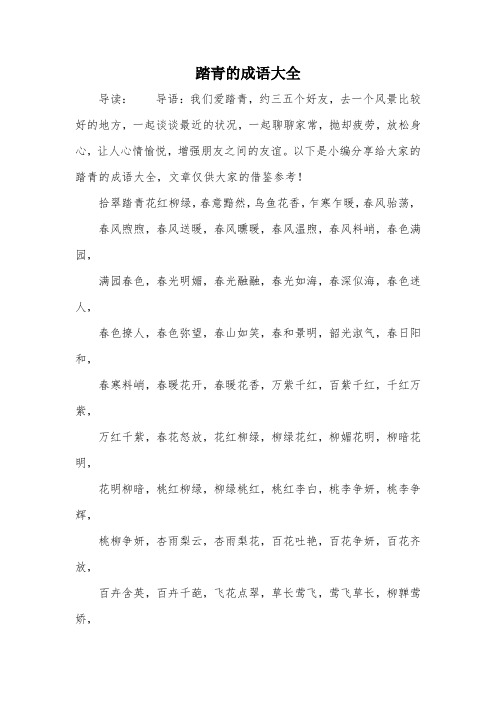 踏青的成语大全