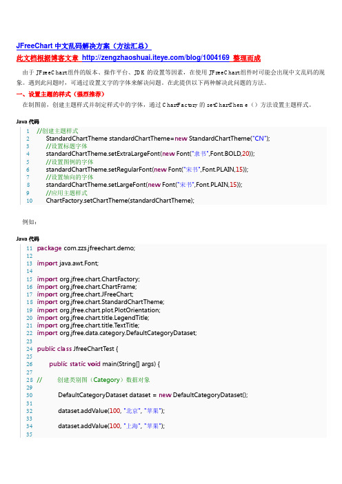 JFreeChart中文乱码解决方案(方法汇总)