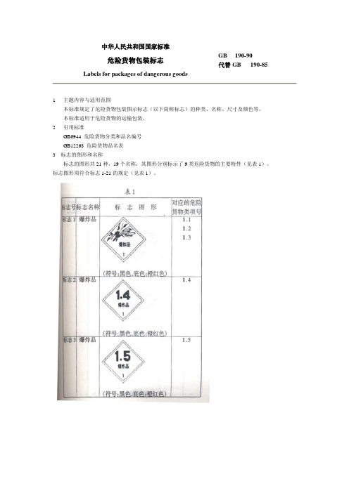 危险货物包装标志