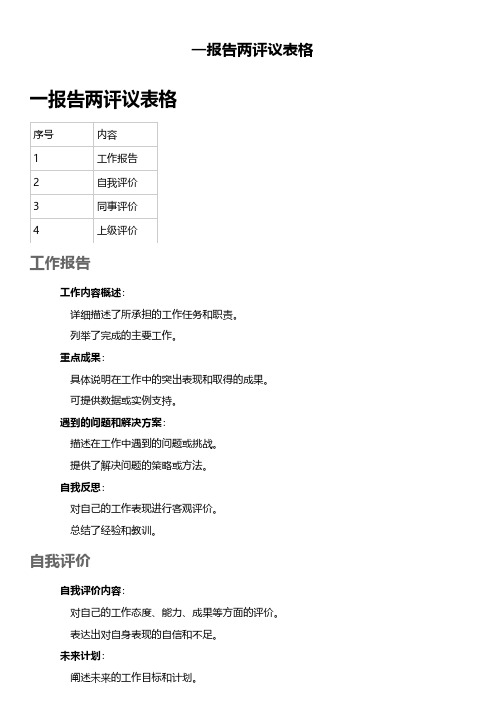 一报告两评议表格