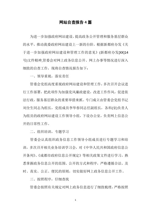 网站自查报告4篇