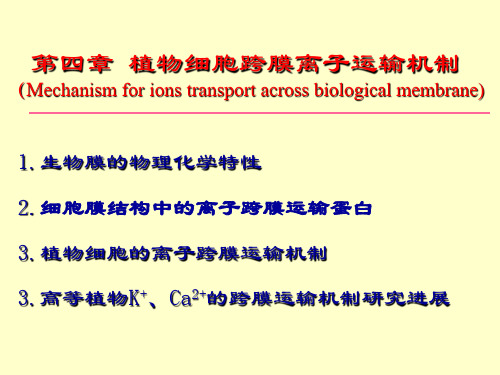 农学植物生理学植物细胞跨膜离子运输