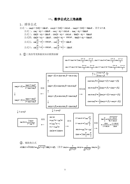高二数学相关公式