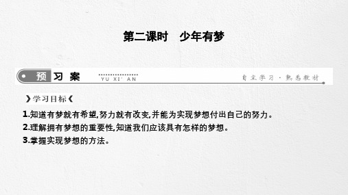 人教部编版七年级上册道德与法治课件：第一课第二框少年有梦