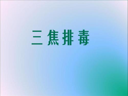 三焦排毒课件