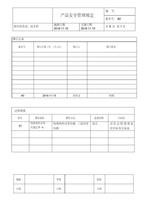 IATF-产品安全管理规定